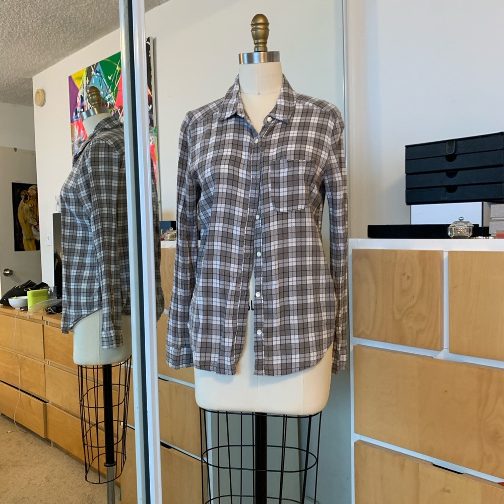 Plaid Button-Up Shirt